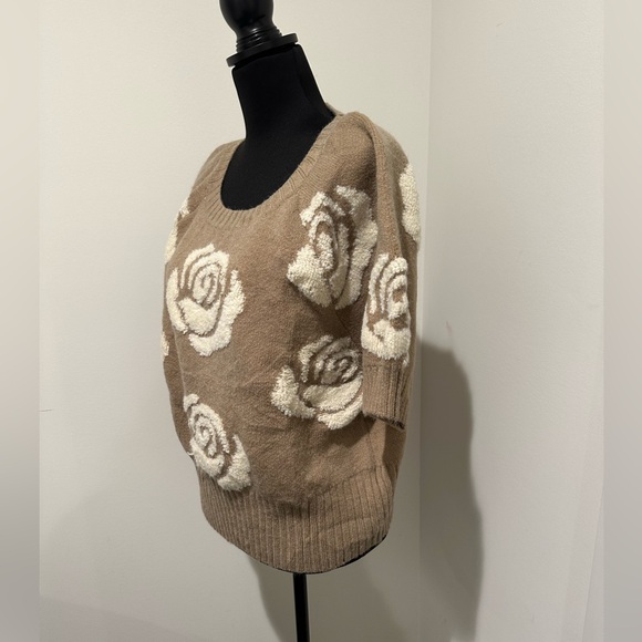 CIDER FLORAL KNIT SHORT SLEEVE SWEATER 2XL - Picture 4 of 7